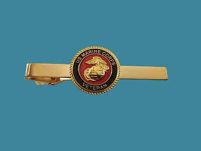 U.s Military Marine Corps Veteran Tie Bar Or Tie Tac Clip On Type Usmc Insignia • $14.98