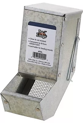 Pet Lodge AF3S 3  Metal Small Animal Feeder Sifter Bottom With Lid Galvanized • $18.99