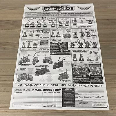 Storm Of Vengeance Warhammer 40000 Model Product Poster Order Form Orks 1997 Rt • £24.83