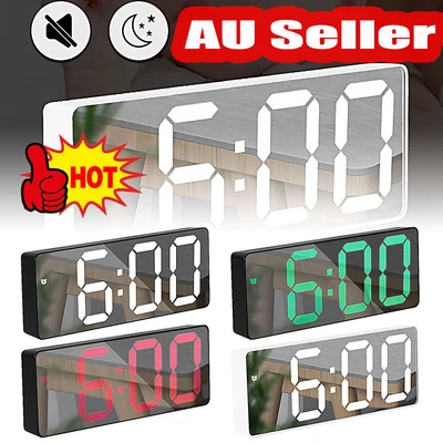 $3.96 • Buy LED Digital Clock Desk Table Snooze Alarm Time Temperature Display USB Dimmable
