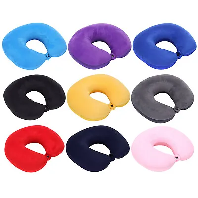 Travel Neck Pillow Memory Foam Airplane Travel Comfortable Washable Cover Plane • $9.99