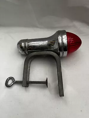 Vintage Clamp On Red Boat Light Chrome Battery Operated Size D Battery Works • $10.99