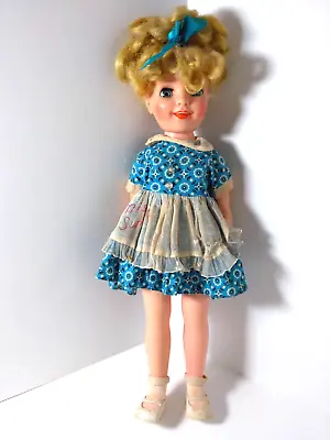 Miss Sunbeam Bread Advertising Doll Wearing Blue Floral Dress - Adorable! VTG • $18.88