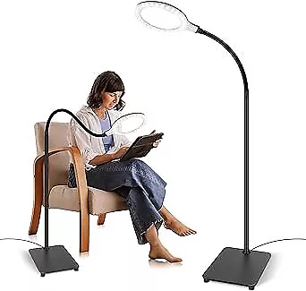  Magnifying Floor Lamp With LightHands Free Magnifying Glass With Flexible  • $69