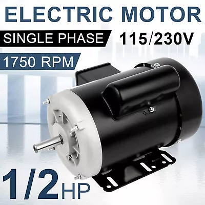 1/2 HP Electric Motor 1750 RPM 56 Frame Single Phase 115/230 V 60 HZ • $149.99