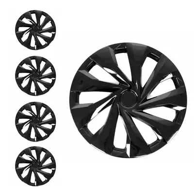 16  NEW SET OF 4 ABS Hubcaps Snap On Full Wheel Cover Guard Black Fits Mercedes • $94.99