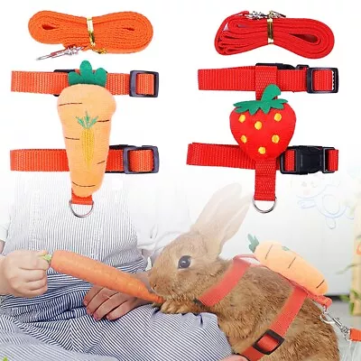 £2.99 • Buy Rabbit Guinea Pig Rat Ferret Harness&Lead Breathable Small Animal Vest Leash Set