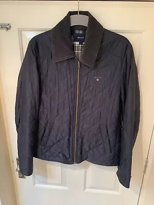 Mens Gant Lightweight Quilted Jacket Corduroy Collar Size S. Armpit-Armpit 54cm • £10