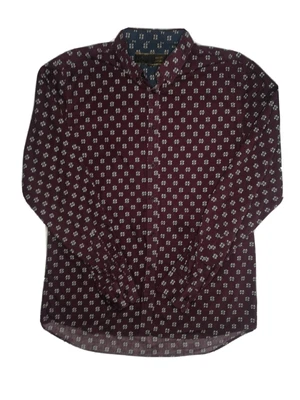 £8.38 • Buy Mens Shirt Merc London Large Floral Design Claret Button Down Collar Excellent