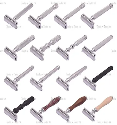 Double Edge Safety Razor Traditional Shaving Razor Blades Barber Pole 13 Styles • £8.89