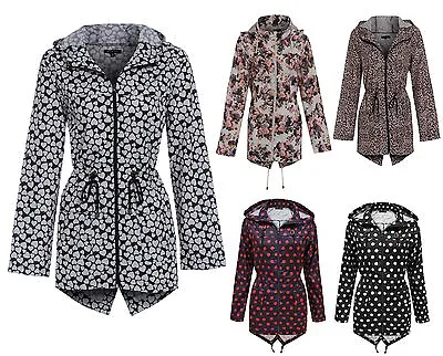 £12.99 • Buy New Womens Black  Rain Mac Parka Ladies Fishtail Plus Size Raincoat Size  8-24
