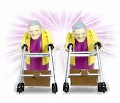 £10.50 • Buy Clockwork Grannies Wind Up RACING GRANNIES Toy Novelty Office Granny Retirement
