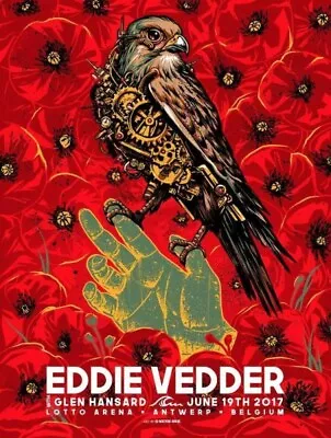 Eddie Vedder Antwerp Belgium Munk One Artist Signed Pearl Jam Poster Art Print • $149.99