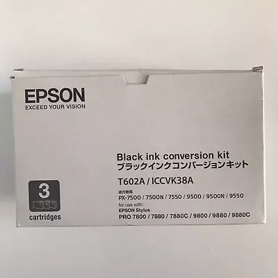 Genuine Epson T602A Black Ink Conversion Kit PRO 7880/7800/7880C/9800/9880/9880C • $39.99