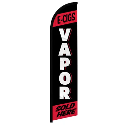 E-Cig Vapor Sold Here Full Curve Windless Swooper Flag Smoke Shop RED • $18.95