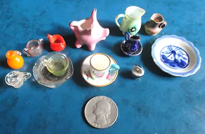 Lot Of 12 Dollhouse Miniatures Crown Staffordshire C&S Pink Pig Pitcher + More • $9.99
