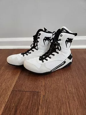 Venum Elite Boxing Shoes Unisex Size 9.5 Men 11 Women In White And Black... • $115