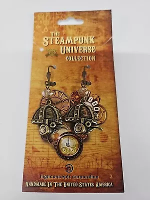 Unique Steampunk Pierced Earrings Handcrafted USA     NEW • $9.95