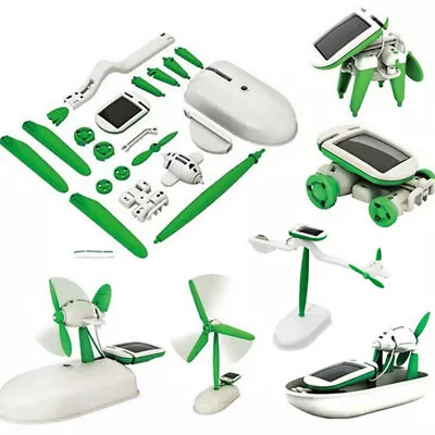 Creative Solar Robot Kit 6 In 1 DIY Education Learning Power Children Toys Gift • $7.88