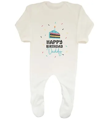 Happy Birthday Daddy Celebration Baby Grow Sleepsuit Boys Girls Gift • £9.99