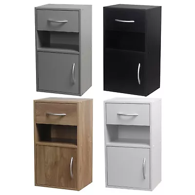 Set Of 2 Wooden Bedroom Bedside Cabinet Nightstand Side Table W/1 Door 1 Drawer • £41.99