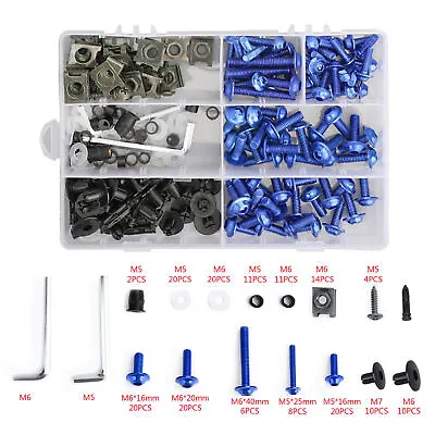 Blue Fairing Bolts Screws Kit Set For Yamaha YZF R6 R1 R25 R125 R3 T-MAX MT R1 • £20.38