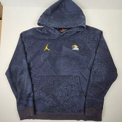 Nike Air Jordan Michigan Wolverines Hoodie Mens XL Team Issued Sweatshirt Blue • $99.88