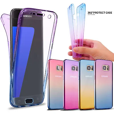 Full 360 Case For Samsung S10 S9 S8 Plus S7 S6 Edge Shockproof Silicone Cover • £2.95