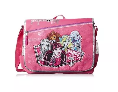 Monster High Black & Pink Characters Messenger Shoulder Bag • $17.99