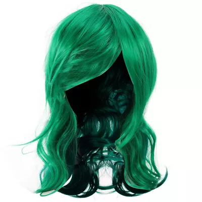 Women's Green Long Curly Spiral Hair Lolita Style Heat Resistant Hairline • £14.98