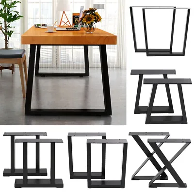£41.95 • Buy Pair Of Metal Steel Legs Industrial Style Base Frame For Dining Table Desk Bench