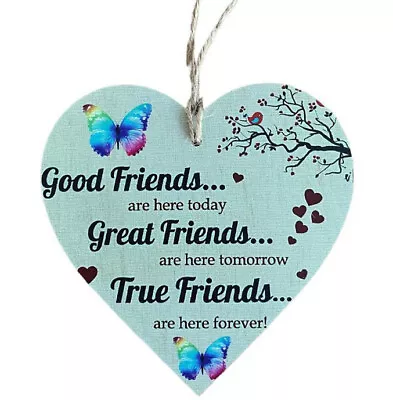 Friend The Best One Is You Wooden Hanging Heart Best Friendship Plaque Gift Sign • £3.79