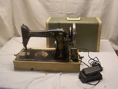 Vintage Electric Singer Sewing Machine With Case • $61.97