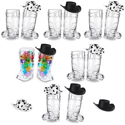 24 Pcs Mini Cowboy Boot Shot Glass Cups Western Cowboy Cowgirl Hat And Plasti... • $26.47