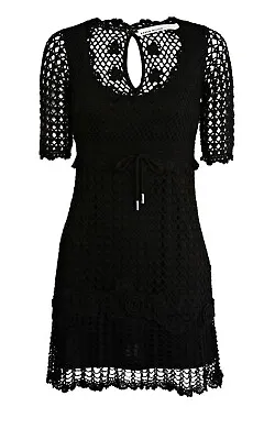 £24.99 • Buy Exquisite Karen Millen Black Hand Crochet Lace Dress 
