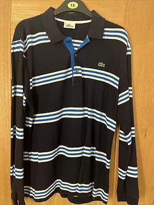 Lacoste Striped Polo Shirt Medium  • £13.12