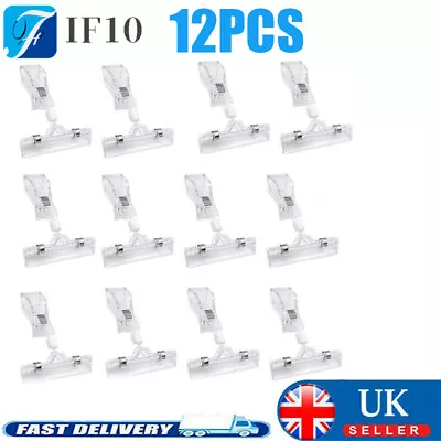 £9.98 • Buy Plastic Rotatable Clamp Sign Display Pop Advertising Clips Price Label Holder UK