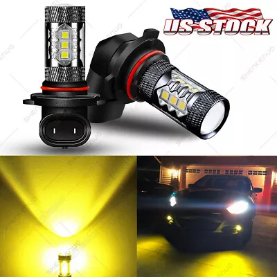 Of 2 Lighting 9006 LED Driving Fog Light Bulbs Super Bright 3000K Golden Yellow • $14.23