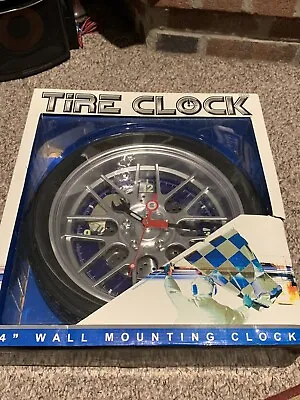 Tire Wall Clock 14” Not A Harley Davidson Clock Open Box Man Cave Garage Gears • $56.99