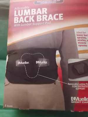 Mueller Lumbar Back Brace W/removable Pad - Size 28 -50  Brand New Open Box • $31.99