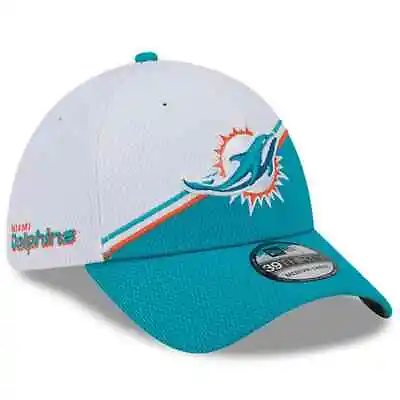 Men's New Era White/Aqua Miami Dolphins 2023 Sideline 39THIRTY Flex Hat • $48.28