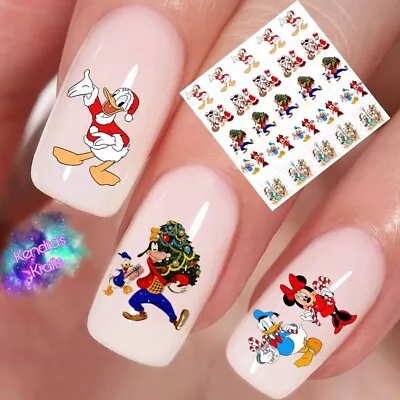 Donald Mickey Christmas Nail Art Decal Stickers Set Of 50 • $4.75