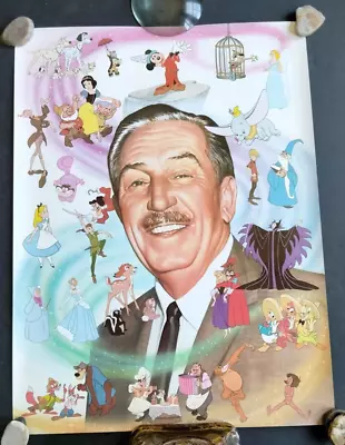 Walt Disney Poster 18x24 Mickey Minnie Mouse Donald Duck Snow White Cinderella • $14.99
