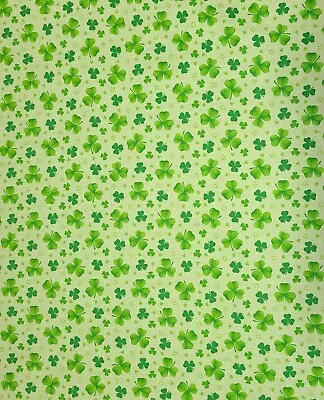 BTY X 44 W Fabric Green Clovers By Henry Glass St. Patrick's Day Quilting Sewing • $16.89