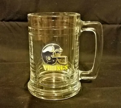 NFL Minnesota Vikings Pewter Helmet Logo Heavy Glass Beer Mug • $34.95