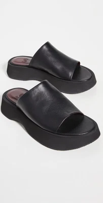 $155 • Buy Staud Alpine Slides Sandals Leather Black 39