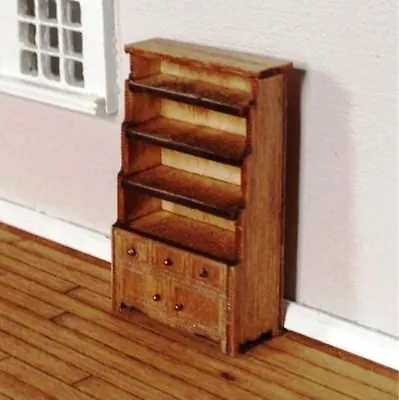 Dollhouse Miniature Quarter Scale Ptarmigan Bookcase With Chest KIT -- 1:48 • $8