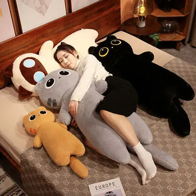 Kawaii Cat Doll Plush Toy Sleeping Pillow Gifts Big Eyes Standing Fluffy Cuddly • £5.80
