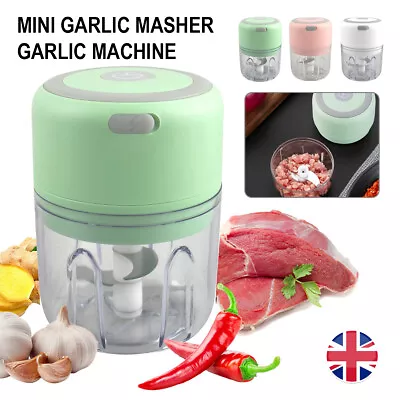 Mini Wireless Electric Food Chopper Garlic Blender Vegetable Meat Crusher 250ML • £9.99