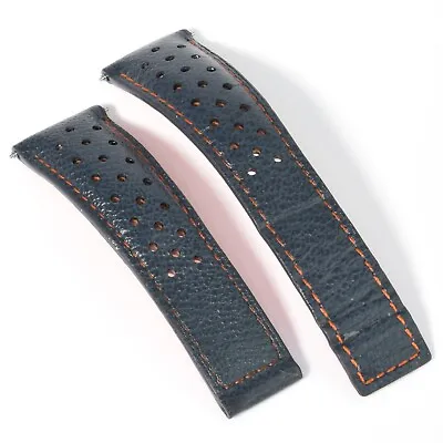 TAG HEUER Monaco Gulf FC6401 Blue And Orange Leather 22mm To 18mm Watch Strap • £184.99